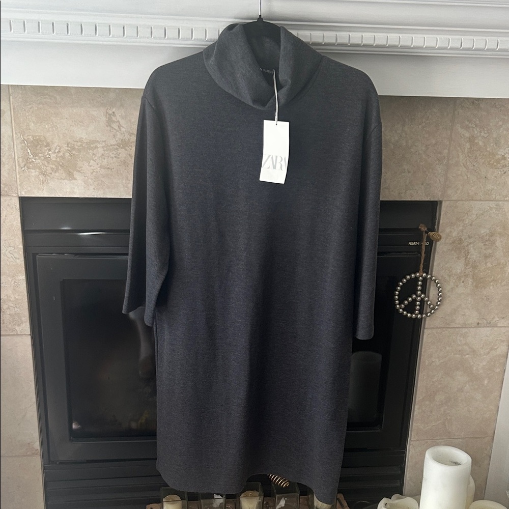 Zara Charcoal Turtleneck Dress